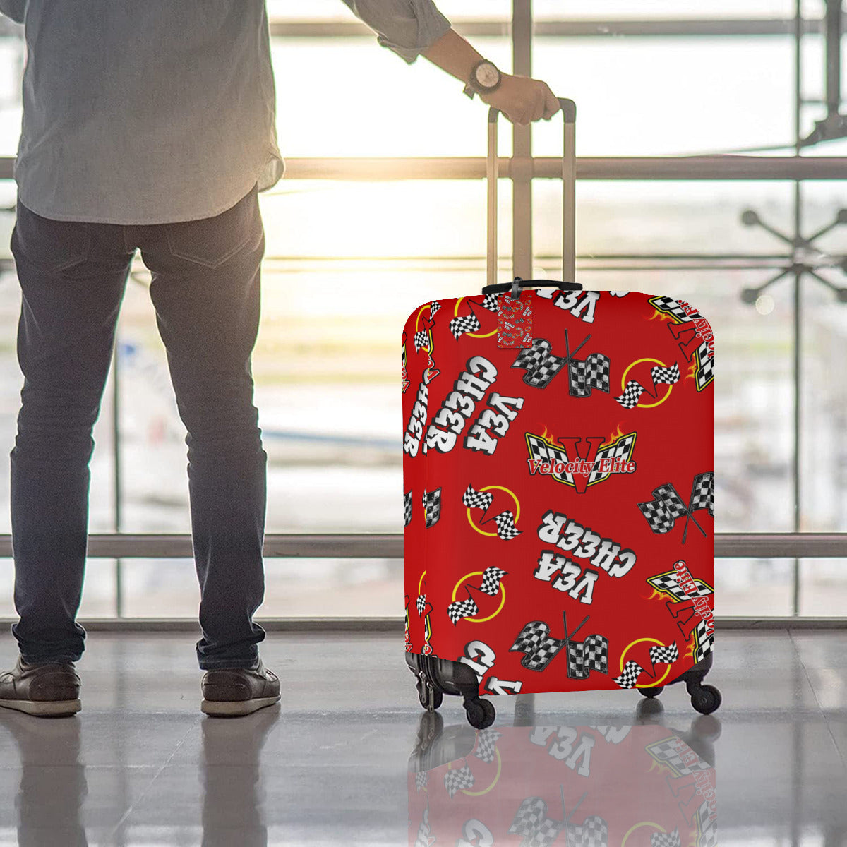 Velocity Red Luggage Cover and Tag
