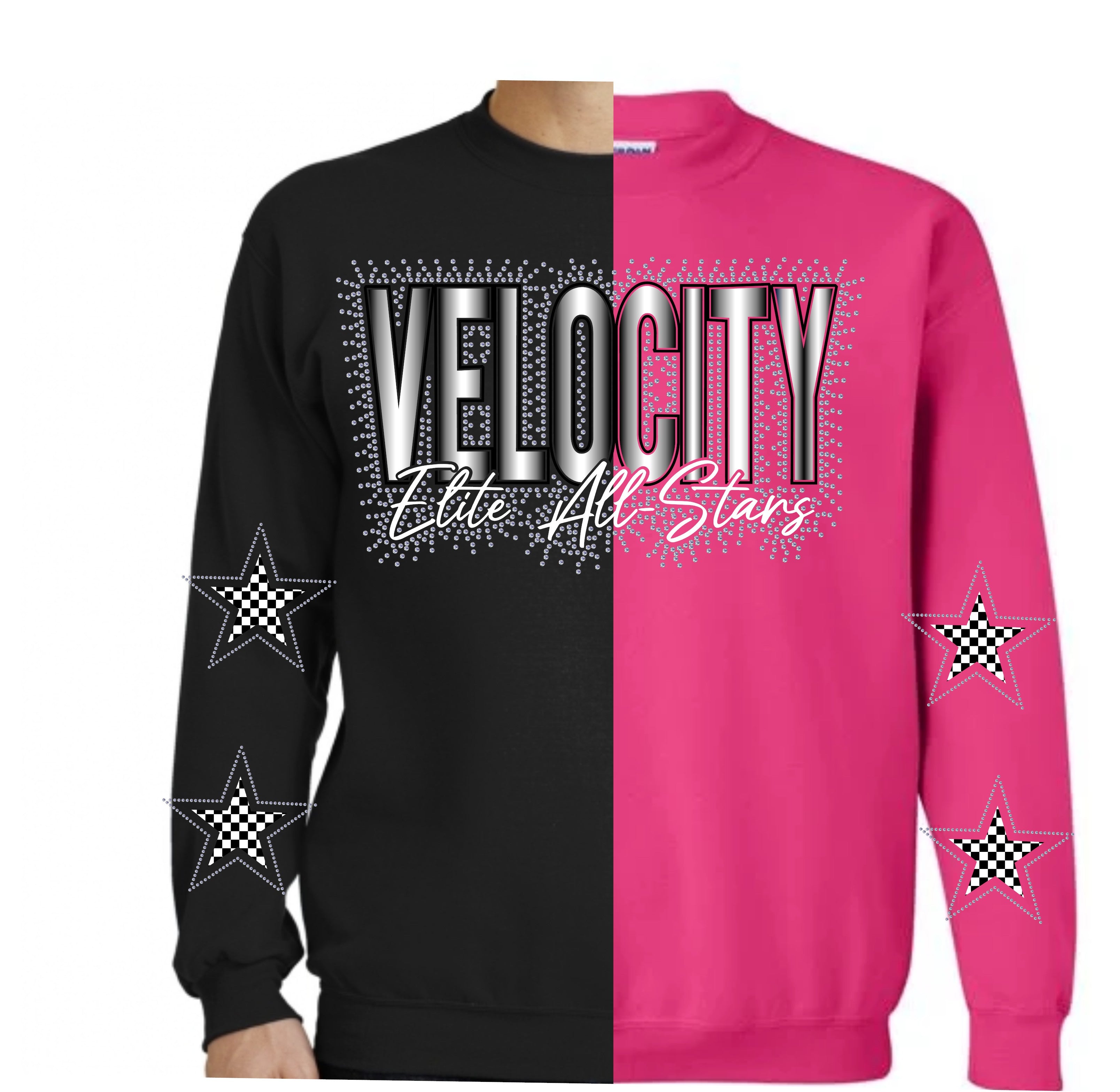 Velocity Two Color Sweatshirt - Red/Blk