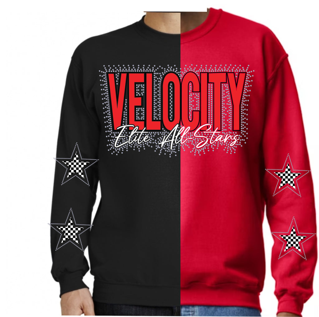 Velocity Two Color Sweatshirt - Red/Blk